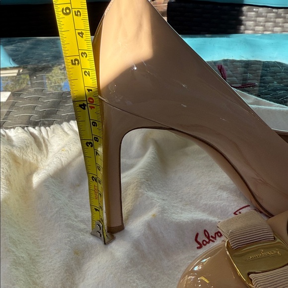 Salvatore Ferragamo Nude Patent Leather Heels size 37.5B - Picture 10 of 10